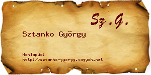 Sztanko György névjegykártya